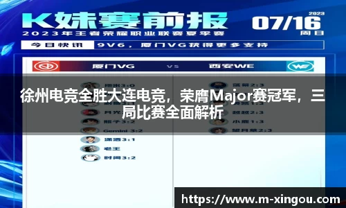 徐州电竞全胜大连电竞，荣膺Major赛冠军，三局比赛全面解析